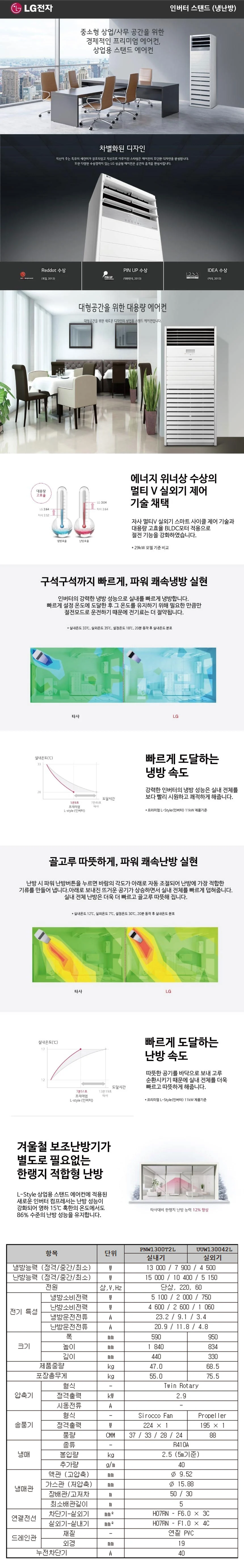 LG_냉난방기_36평형 스탠드_PW1300T2L 상세 이미지 1