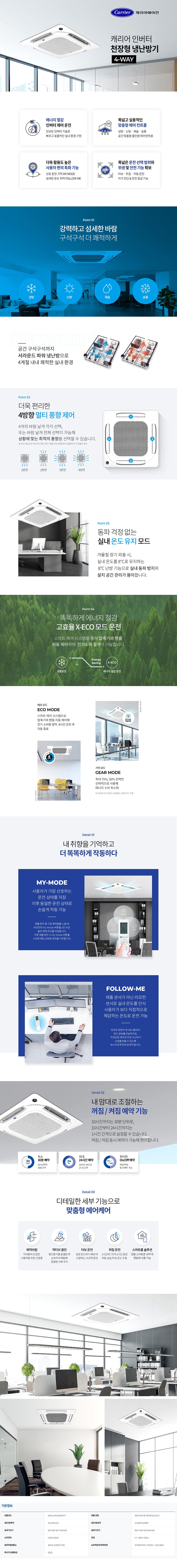캐리어 냉난방기 천장형(삼상) 40평 (36) DATQ-1451GAWSX 상세 이미지 1